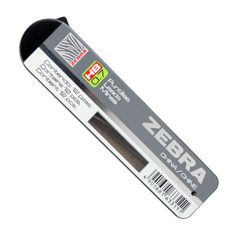 PUNTILLAS ZEBRA 0901 7MM TUBO CON 12 MINAS