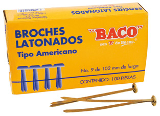 BROCHE LATONADO AMERICANO BACO BA-9  102 MM. CAJA CON 100