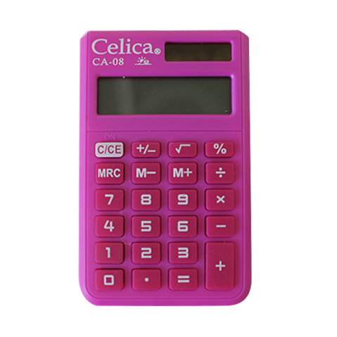 CALCULADORA DE BOLSILLO CELICA CA-08 8 DIGITOS ROSA