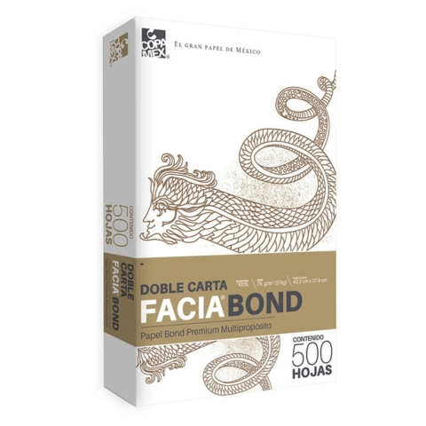 PAPEL BOND COPAMEX FACIA BLANCO DOBLE CARTA 37 KGS. PAQUETE CON 500