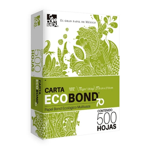 PAPEL BOND COPAMEX ECOBOND 70 BLANCO CARTA 35 KGS. PAQUETE CON 500