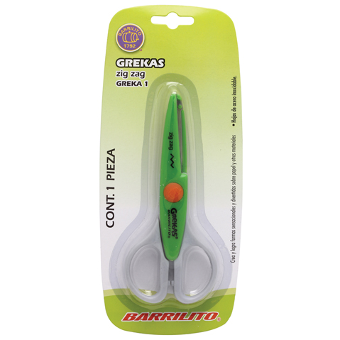 TIJERA GREKAS 1 BARRILITO ZIG ZAC 5.25 PULGADAS