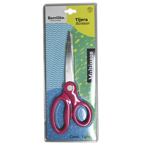 TIJERA BARRILITO ACERO INOXIDABLE 7 PULGADAS T-7 PARA USO EN OFICINA Y COSTURA