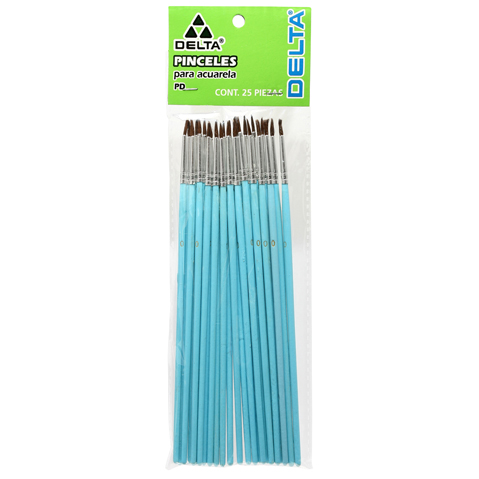 PINCEL PARA ACUARELA DELTA PD0 0 PAQUETE CON 25