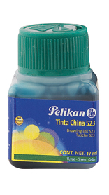 TINTA CHINA PELIKAN 523-07 17 ML. VERDE OBSCURO