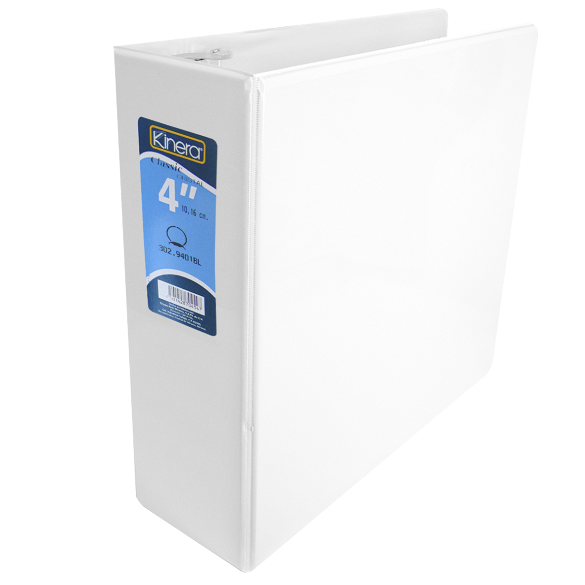 CARPETA DE ARGOLLAS CON VENTANA ARILLO ""O"" KINERA 9401 CARTA BLANCA 4 PULGADAS