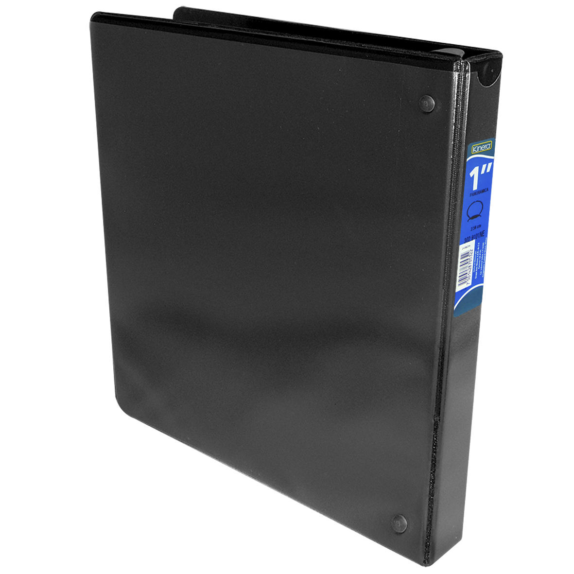 CARPETA DE ARGOLLAS CON VENTANA ARILLO ""O"" KINERA 9101NE CARTA NEGRA 1 PULGADA