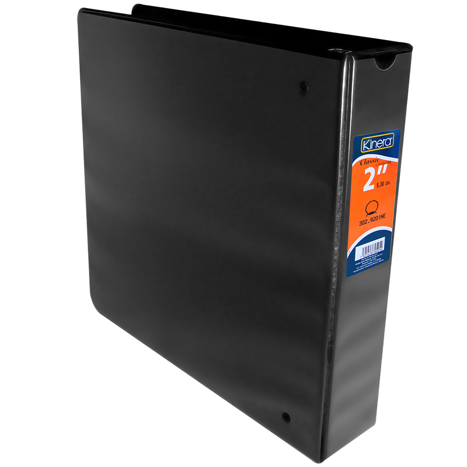 CARPETA DE ARGOLLAS CON VENTANA ARILLO ""O"" KINERA 9201NE CARTA NEGRA 2 PULGADAS