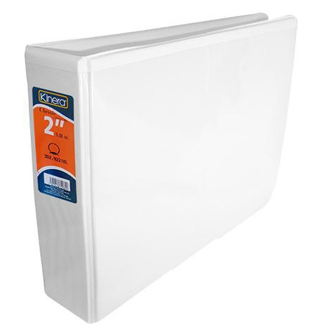 CARPETA DE ARGOLLAS CON VENTANA ARILLO ""O"" KINERA 9221 OFICIO BLANCA 2 PULGADAS