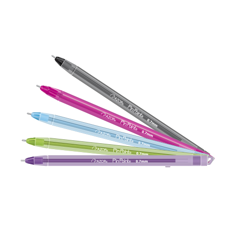 BOLIGRAFO PIN POINT AZOR CON CORDON 6805CS COLORES SURTIDOS PUNTO FINO BOLSA CON 5