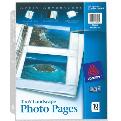 PROTECTOR PARA FOTOGRAFIAS AVERY 13406 HORIZONTAL PAQUETE CON 10