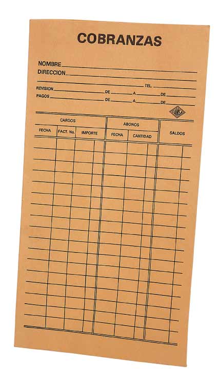 SOBRE COBRANZA CANSA 850A 60 KGS. PAQUETE CON 100