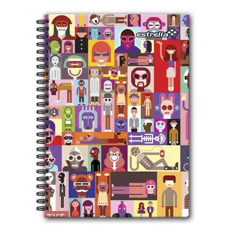 CUADERNO CON ESPIRAL FORMA FRANCESA ESTRELLA 608 80 HOJAS RAYA PASTA DURA