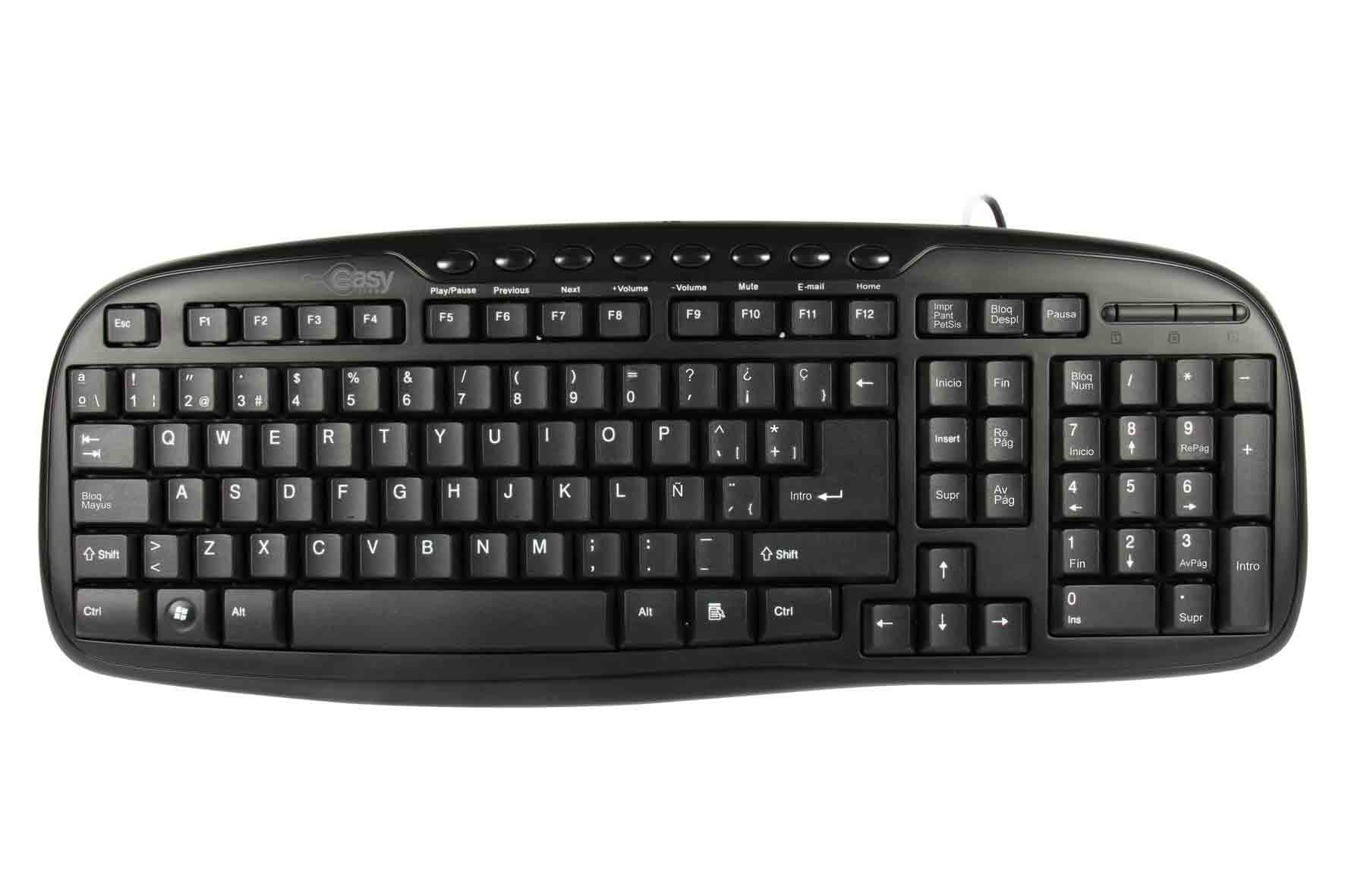 TECLADO ALAMBRICO EASY LINE EL-993384I MULTIMEDIA USB