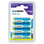 BATERIA RECARGABLE STEREN BAT-NM-AA MODELO AA 1300 MAH PAQUETE CON 4