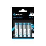 BATERIA ALCALINA STEREN BAT-AA4 MODELO AA BLISTER CON 4