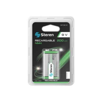 BATERIA RECARGABLE STEREN BAT-NM-9V 9 VOLTIOS CUADRADA 200 MAH