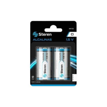 BATERIA ALCALINA STEREN BAT-D2 MODELO D BLISTER CON 2