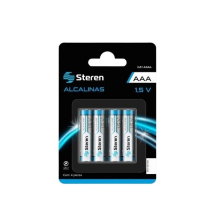 BATERIA ALCALINA STEREN BAT-AAA4 MODELO AAA BLISTER CON 4