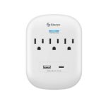 TIRA MULTICONTACTO DE PARED STEREN 905-160 CON 3 SALIDAS MÁS USB-A Y USB-C
