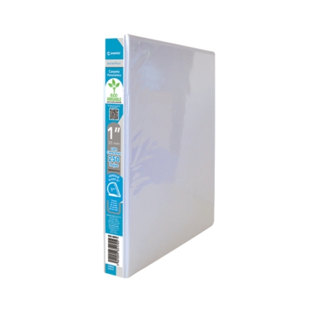 CARPETA DE ARGOLLAS CON VENTANA ARILLO ""D"" BINDERMAX 517 CARTA BLANCA 1 PULGADA