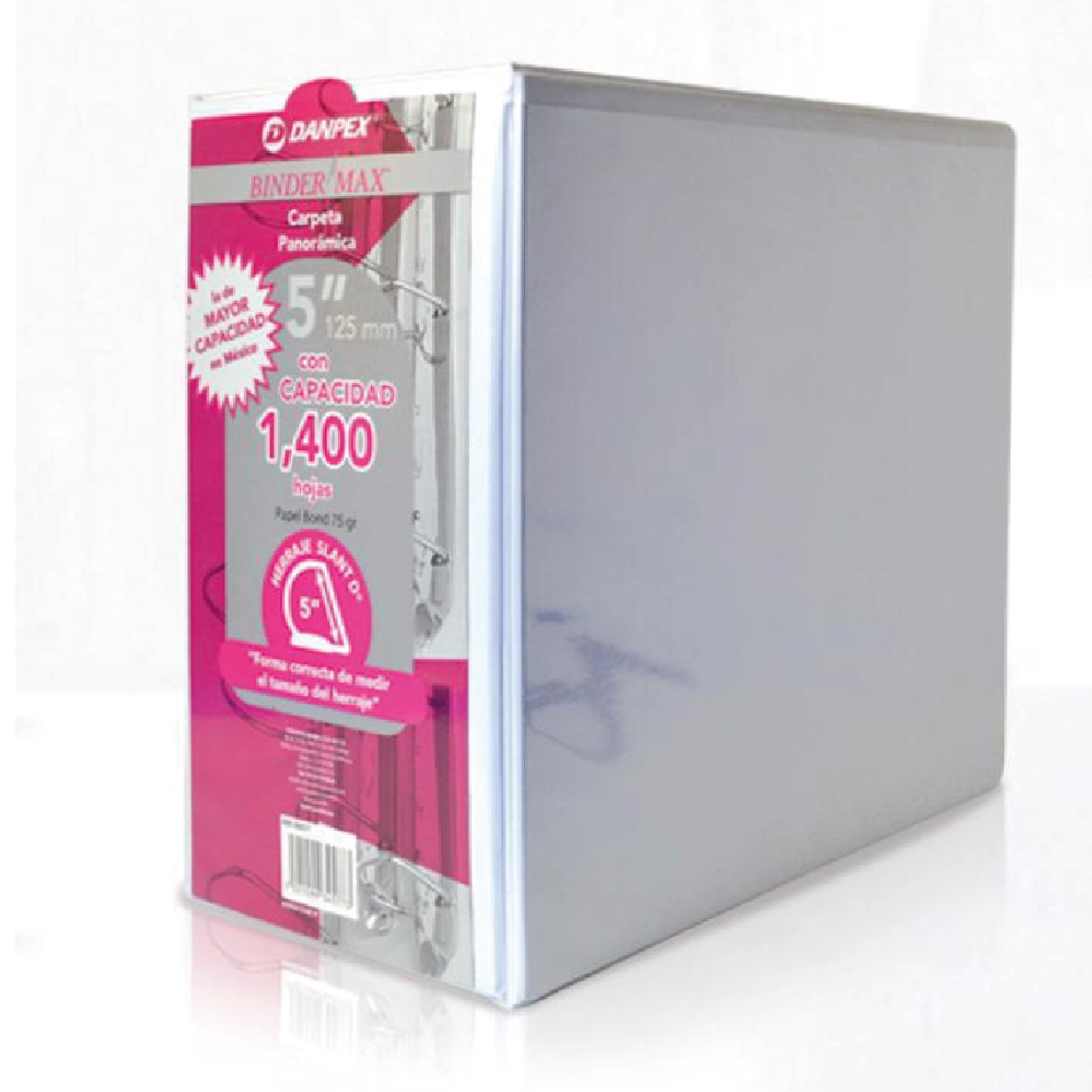 CARPETA DE ARGOLLAS CON VENTANA ARILLO ""D"" BINDERMAX 577 CARTA BLANCA 5 PULGADAS