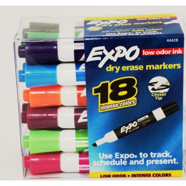 MARCADOR PARA PIZARRON BLANCO EXPO 44428 ESTUCHE CON 18