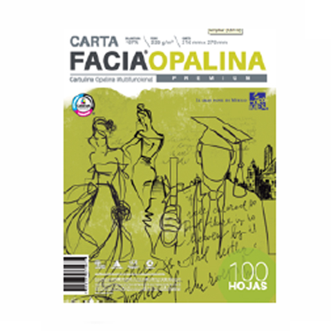 CARTULINA OPALINA COPAMEX 225 GRS. BLANCA CARTA PAQUETE CON 100