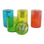 SACAPUNTAS METALICO CON DEPOSITO ARTESCO UN ORIFICIO