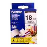 CINTA PARA ROTULADOR ELECTRONICO BROTHER TZ-241 NEGRO/BLANCO 18 MM.