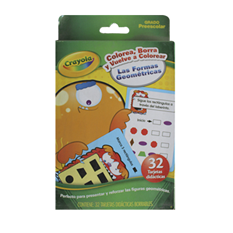TARJETAS BORRABLES CRAYOLA DRY ERASE FIGURAS GEOMETRICAS 98-8652