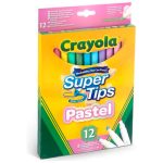 MARCADOR LAVABLE CRAYOLA SUPERTIPS 587515 COLORES PASTEL CON 12