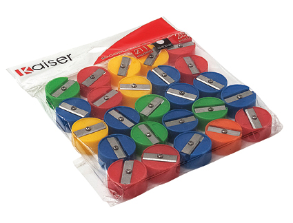 SACAPUNTAS DE PLASTICO KAISER SKR REDONDO BOLSA CON 25