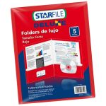 FOLDER LAMINADO BRILLANTE CON SOLAPA STARFILE CARTA ROJO
