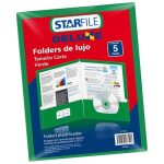 FOLDER LAMINADO BRILLANTE CON SOLAPA STARFILE CARTA VERDE