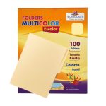 FOLDER EUROCOLORS PASTEL CARTA  CREMA PU0036 PAQUETE CON 100