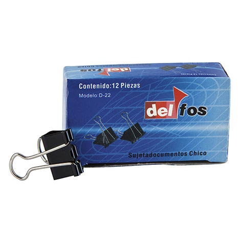 SUJETADOCUMENTOS DELFOS D-22 CHICO 19MM CAJA C/12