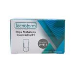 CLIP CUADRADO TECNOFORM #1 NIQUELADO D-411 CAJITA CON 100
