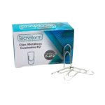CLIP CUADRADO TECNOFORM #2 NIQUELADO D-412 CAJITA CON 100