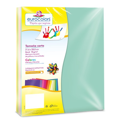 PAPEL BOND EUROCOLORS CARTA ARCOIRIS PASTEL PAQUETE CON 100