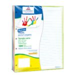 HOJAS DE REFACCION PARA CARPETA DE ARGOLLAS CARTA EUROCOLOR ARCOIRIS RA0260 RAYA PAQUETE CON 100