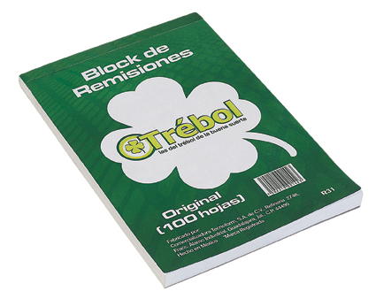BLOCK REMISION TREBOL R31 TAMAÑO 1/4 OFICIO ORIGINAL 100 HOJAS