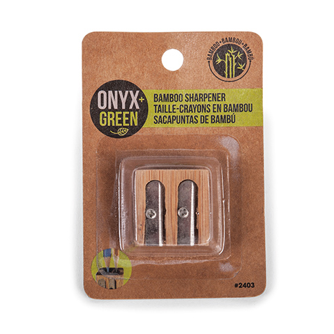 SACAPUNTAS METALICO ONYX+GREEN 2403 CON BAMBU DOBLE