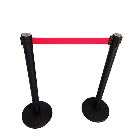 UNIFILA KIT CON DOS POSTES Y CINTA COLOR ROJA