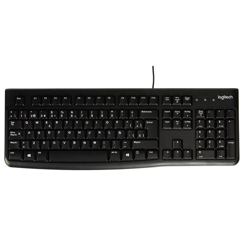 TECLADO ALAMBRICO LOGITECH K120 NEGRO NEGRO USB ANTISALPICADURAS
